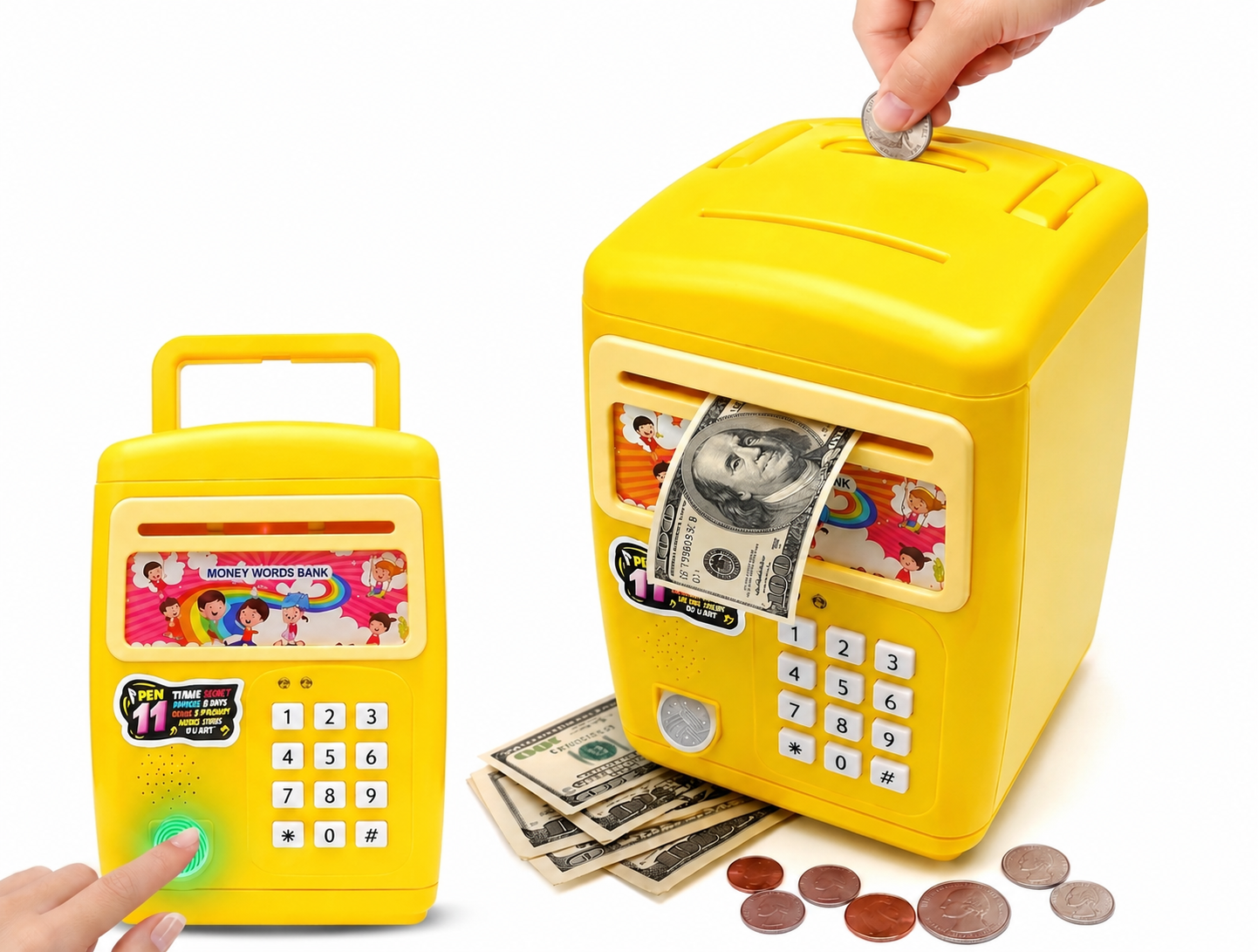 Nextgen Toys Kids Electronic Money Bank with Fingerprint Lock & PIN Security