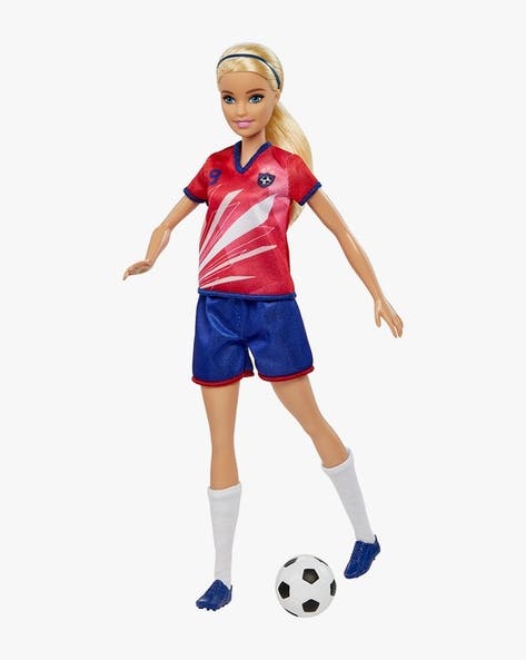 Girls Soccer Player Fashion Doll with Ball