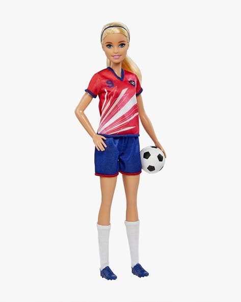Girls Soccer Player Fashion Doll with Ball