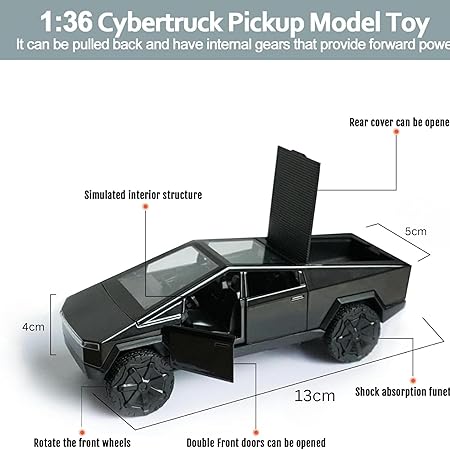 Zyber Truck Scale Model Die-Cast Metal Toy for Kids & Collectors