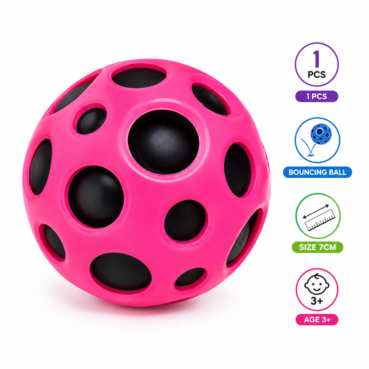 Sensory Ball for Kids | Soft Flexible Montessori Grip Ball | Easy Catch & Throw Training Ball | Indoor & Outdoor Play | BPA-Free Lightweight Toy | Assorted Bright Colors