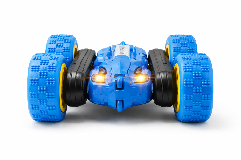 360° Double Flip RC Stunt Car with LED Lights & App Control – Rechargeable Toy Car for Kids