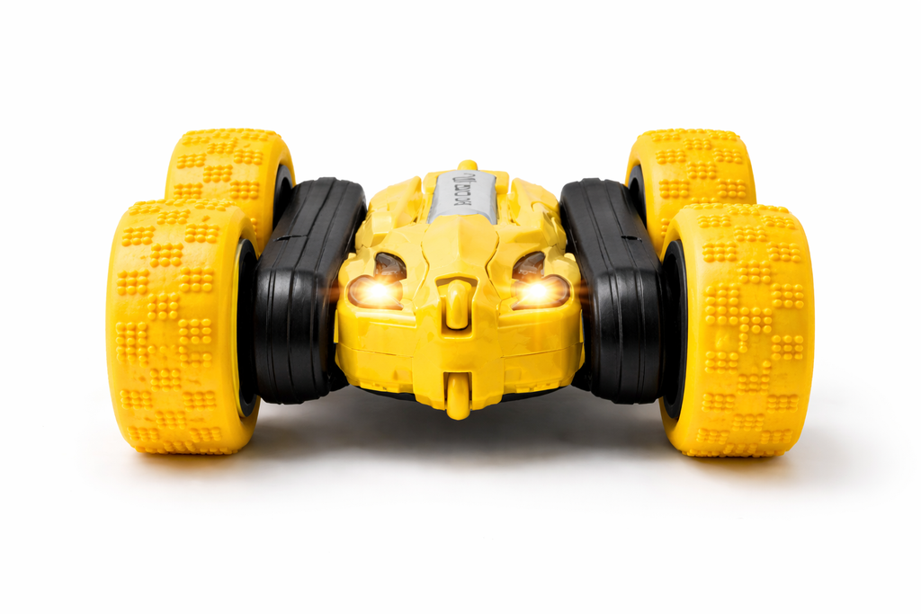 360° Double Flip RC Stunt Car with LED Lights & App Control – Rechargeable Toy Car for Kids
