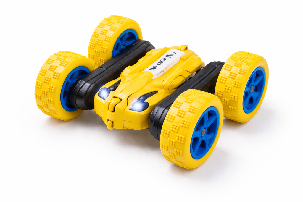 360° Double Flip RC Stunt Car with LED Lights & App Control – Rechargeable Toy Car for Kids