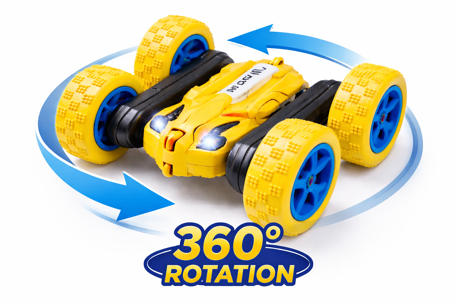 360° Double Flip RC Stunt Car with LED Lights & App Control – Rechargeable Toy Car for Kids