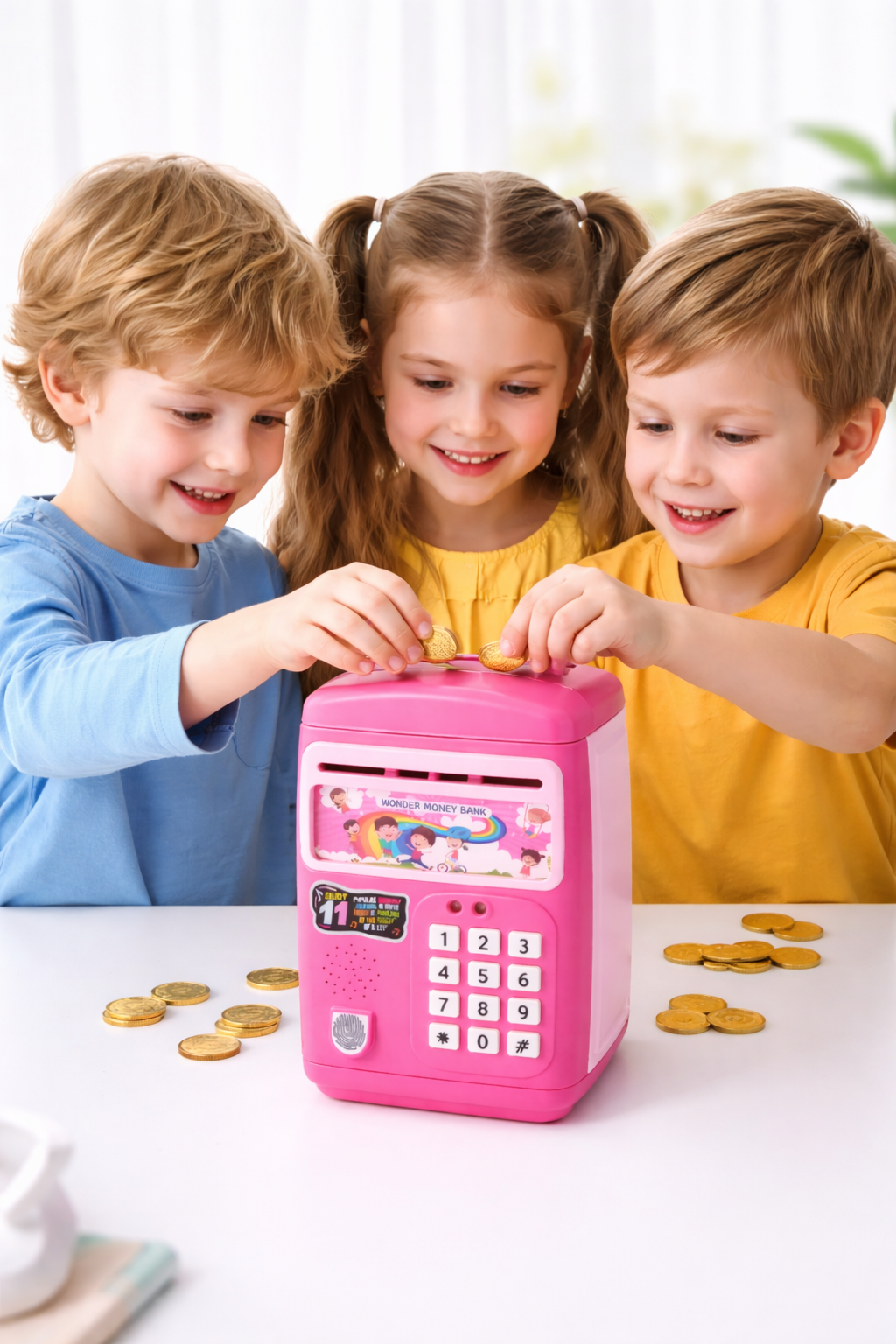 Kids Electronic Money Bank with Fingerprint & PIN Lock – Smart Saving Toy for Boys & Girls (3+ Years)