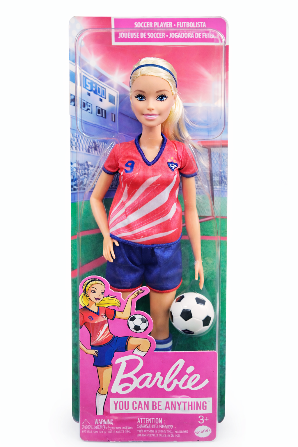 Girls Soccer Player Fashion Doll with Ball