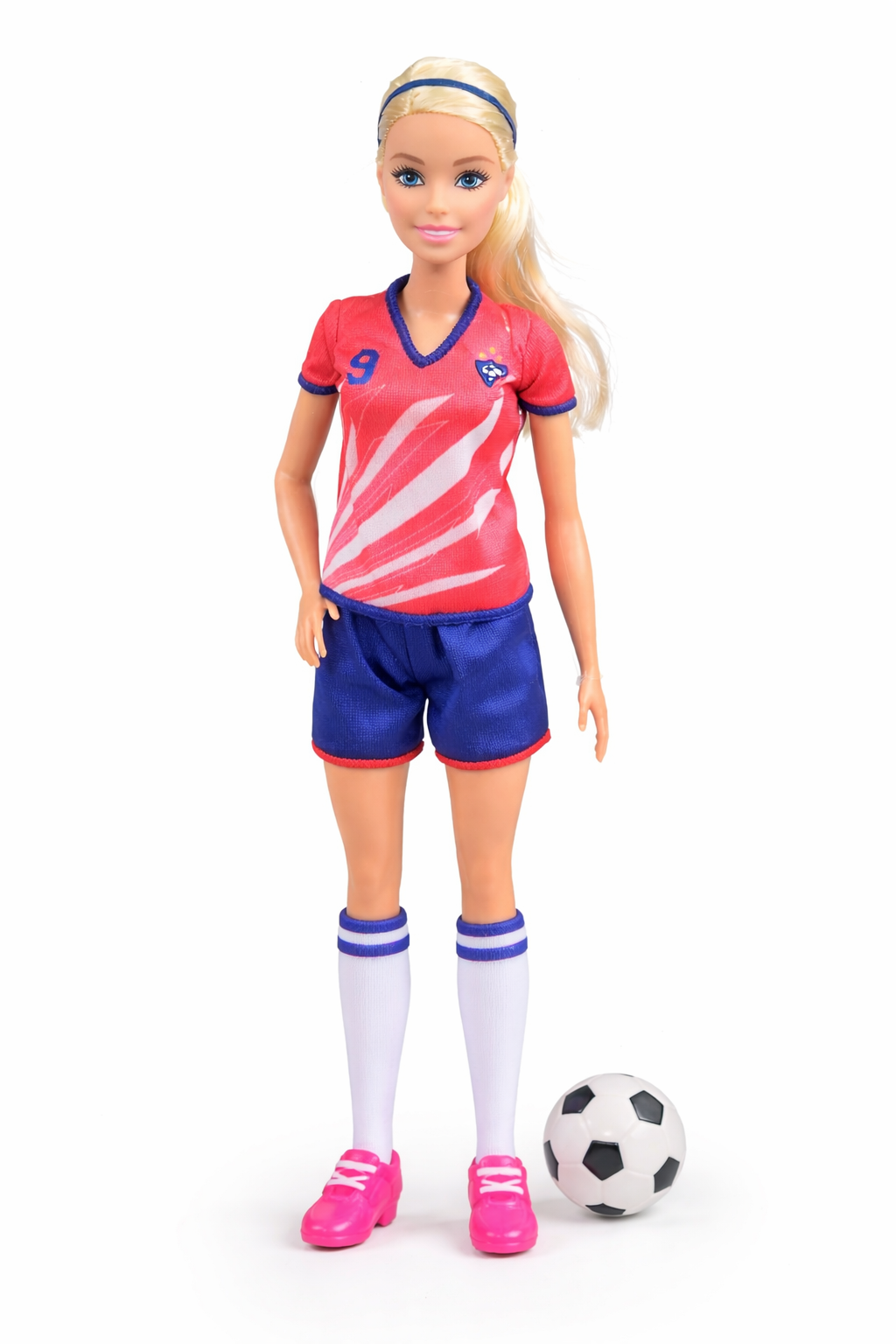 Girls Soccer Player Fashion Doll with Ball