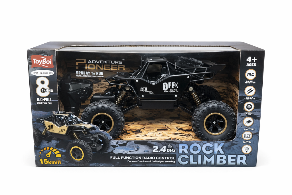 2.4GHz Rock Climber RC Car with Shock Absorbers – Off-Road Adventure Remote Control Car (15 km/h, Ages 4+)