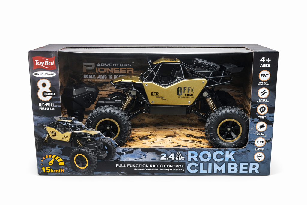 2.4GHz Rock Climber RC Car with Shock Absorbers – Off-Road Adventure Remote Control Car (15 km/h, Ages 4+)