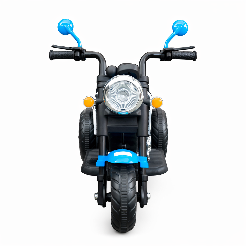 Kids Battery Operated Ride On Bike – Blue | Music, LED Lights & Big Wheels