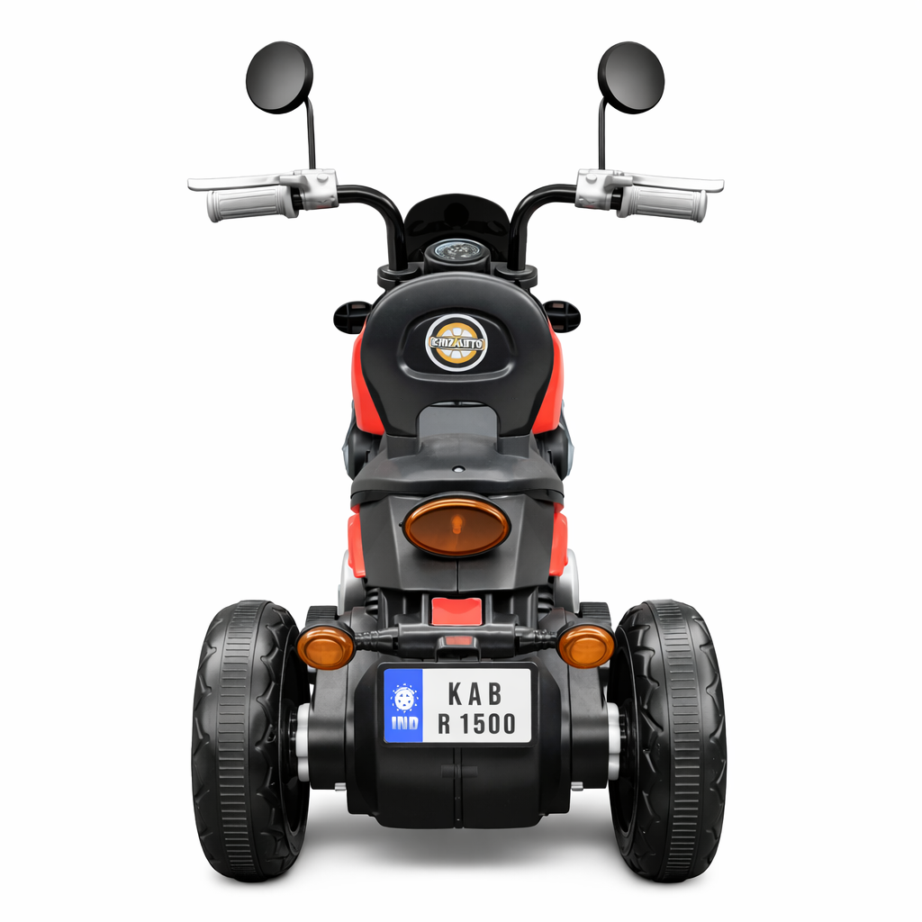Kids Battery Operated Ride On Bike – Red & Black | Music & LED Lights