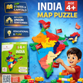 India Map Puzzle with State Capitals | 25 Pcs Educational Puzzle for Kids (Age 4+)