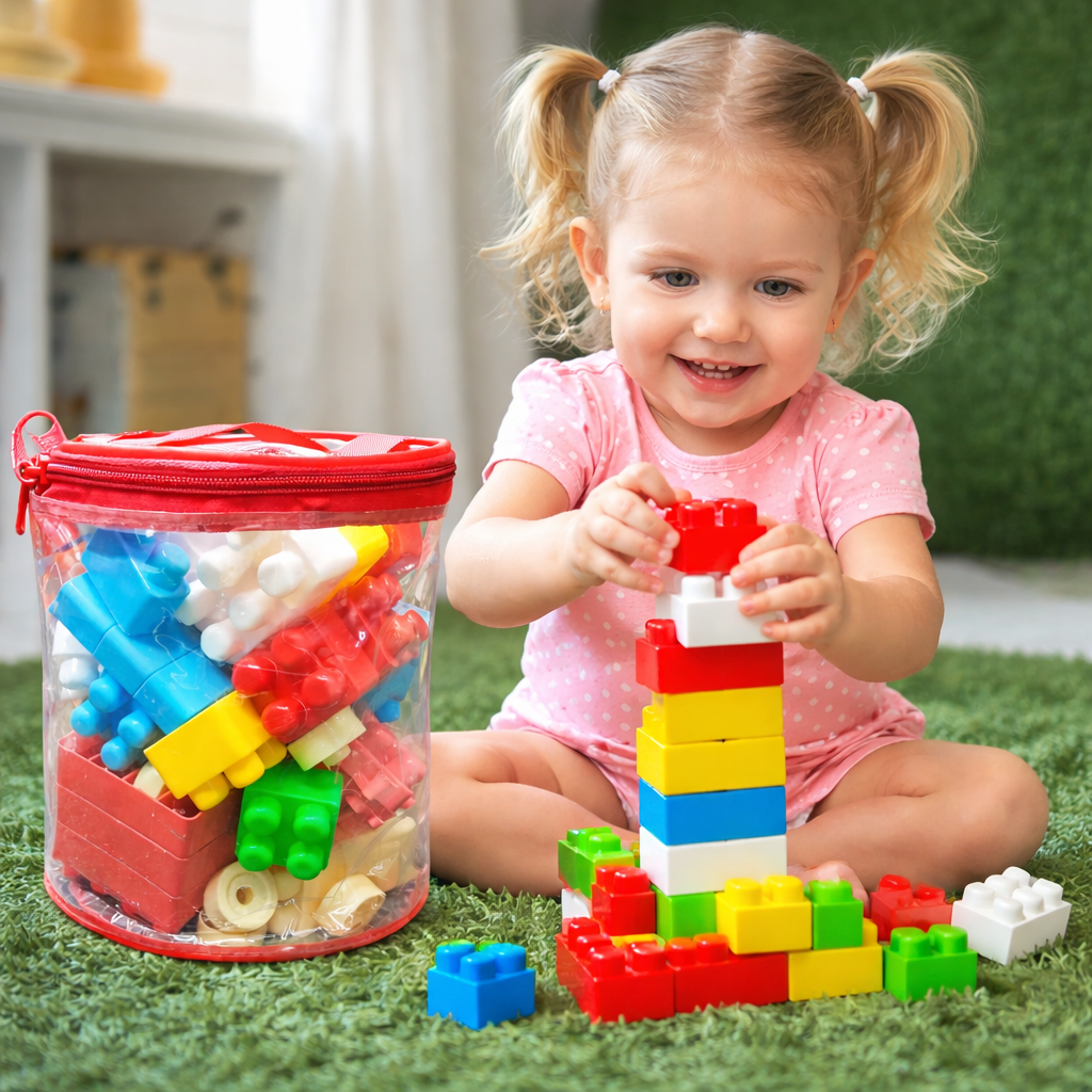 Building Blocks Set – Colorful STEM Educational Toy for Kids (48+ Months)
