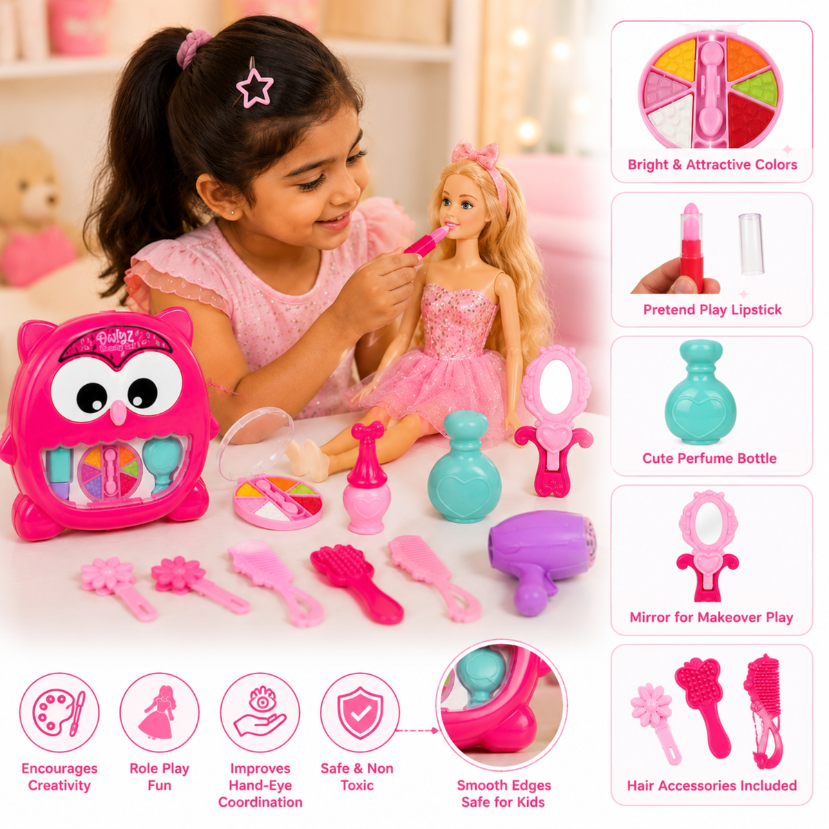 Kids Makeup Set Toy | Pretend Play Beauty & Makeup Kit for Kids
