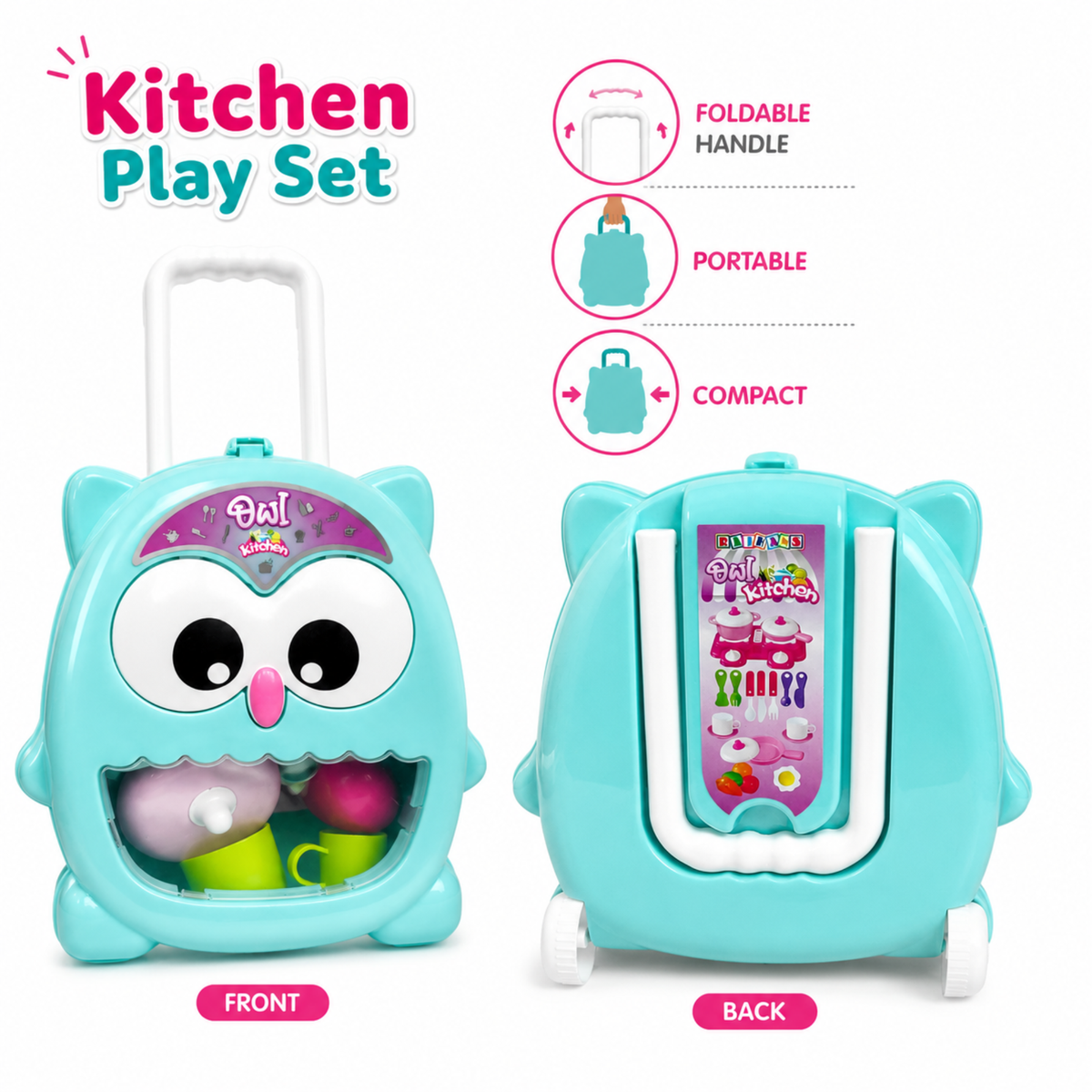 Kids Kitchen Set Toy | Pretend Play Cooking Set with Kitchen Accessories