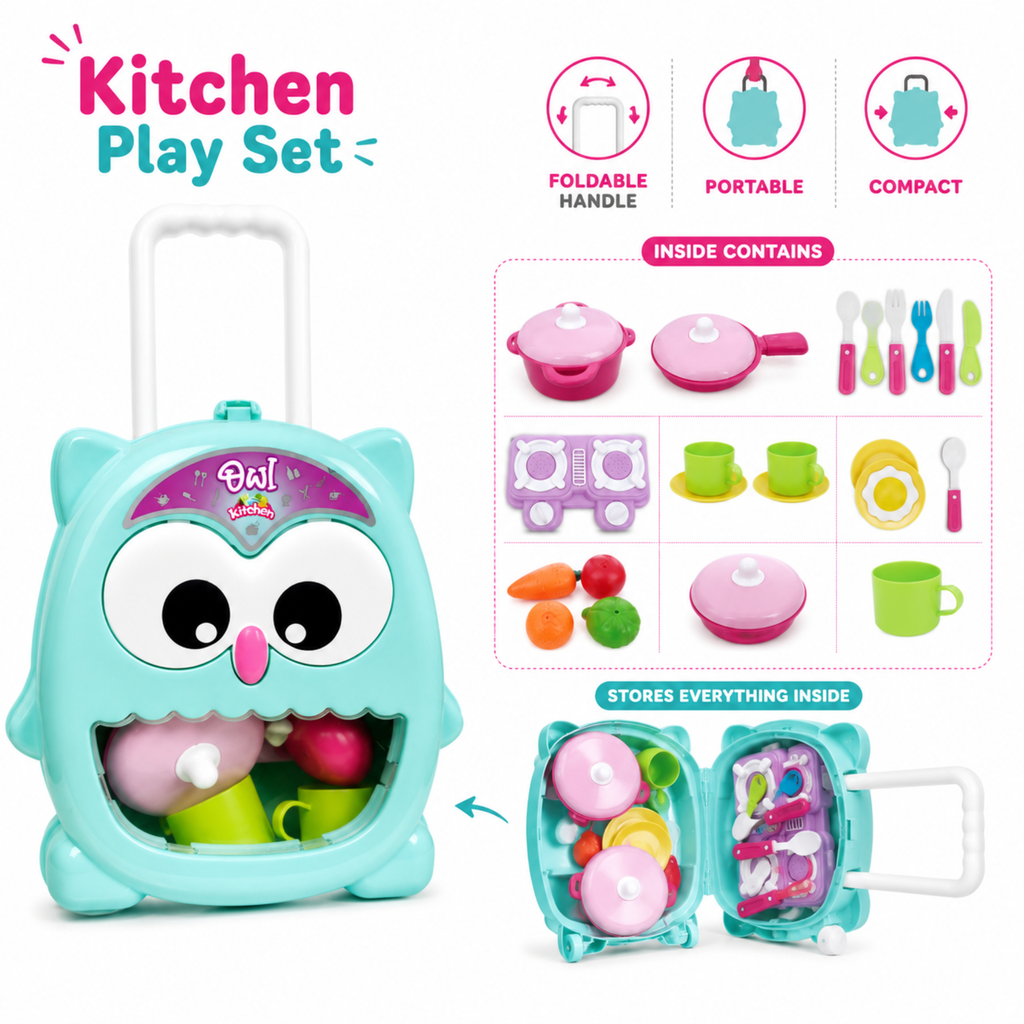 Kids Kitchen Set Toy | Pretend Play Cooking Set with Kitchen Accessories