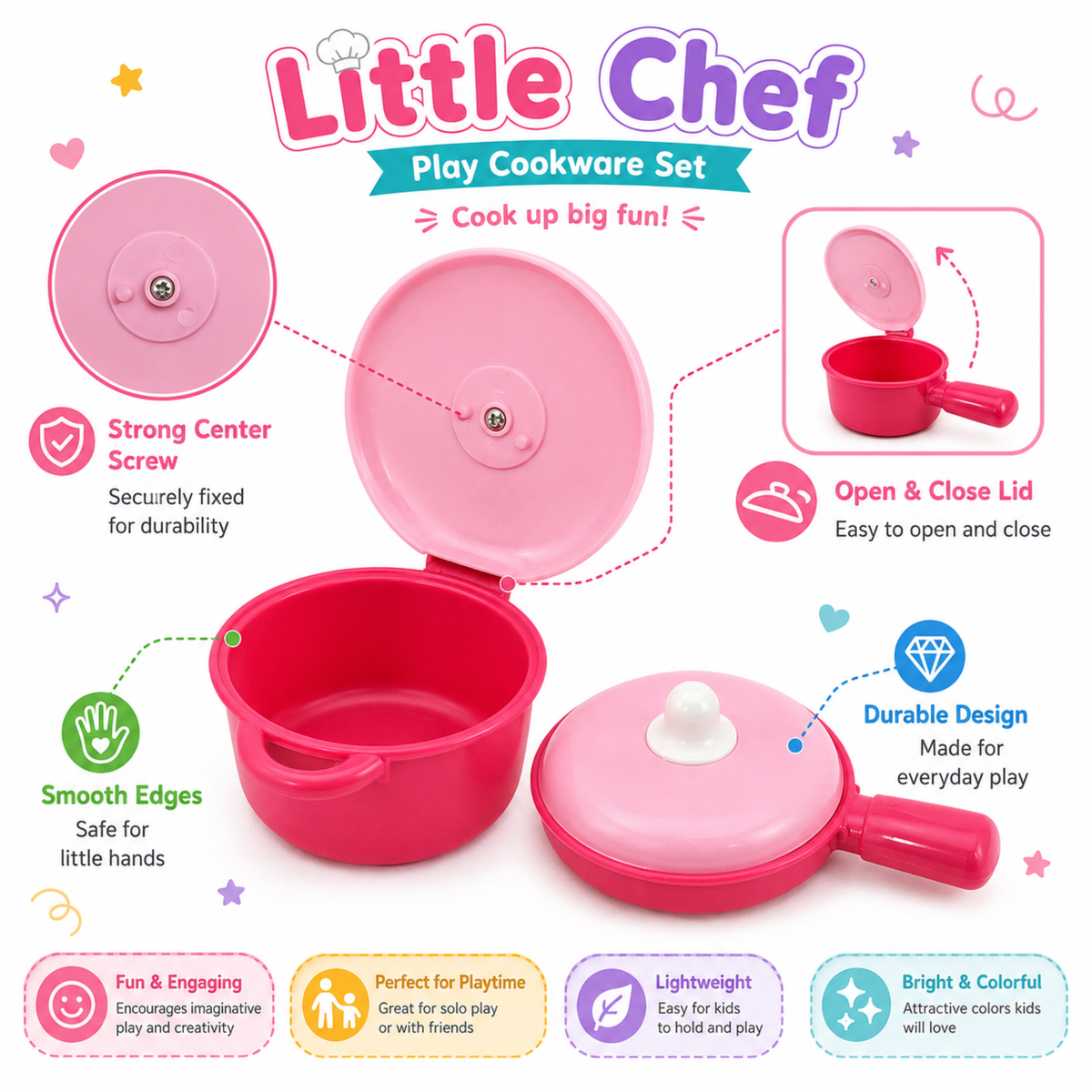 Kids Kitchen Set Toy | Pretend Play Cooking Set with Kitchen Accessories