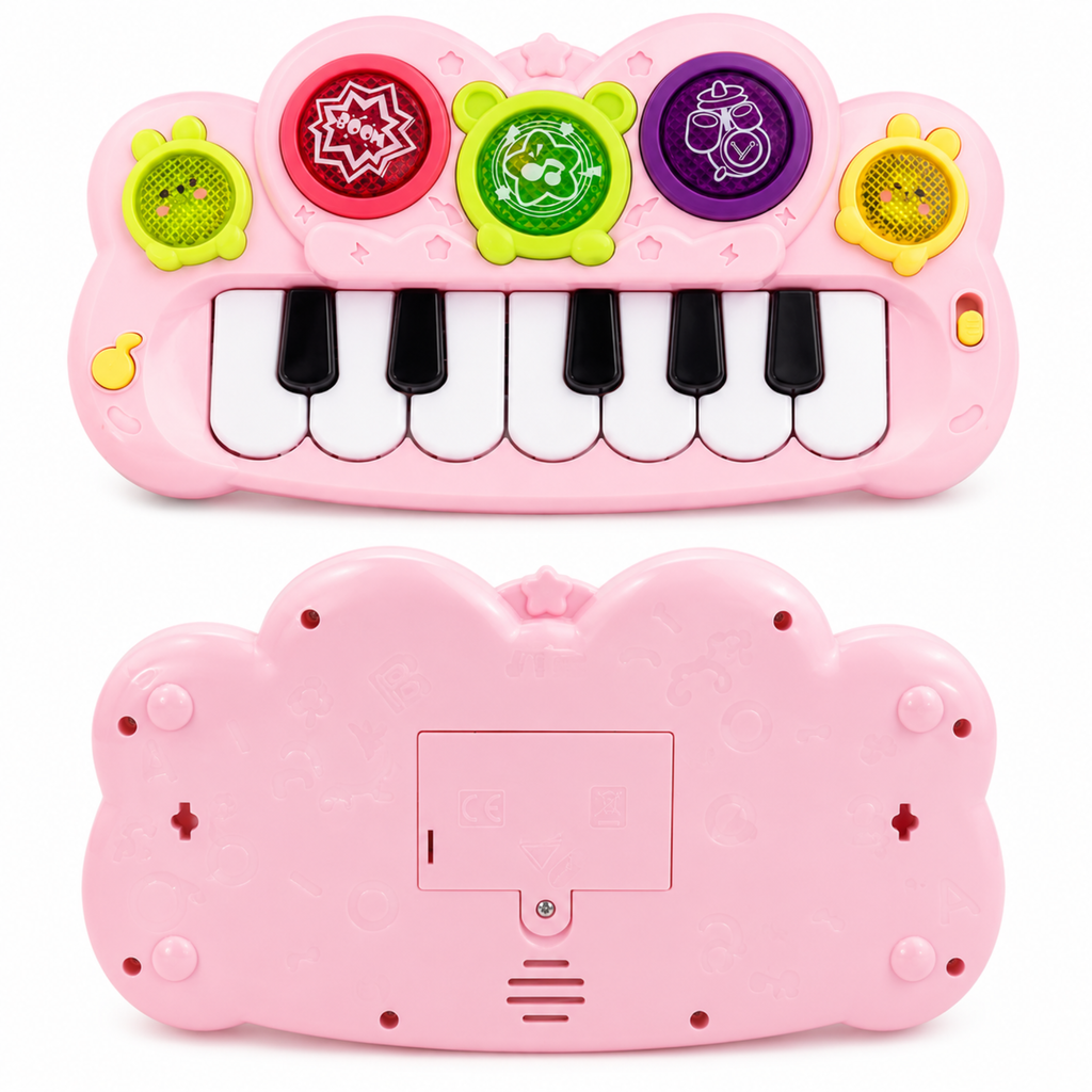 Electronic Cartoon Piano Keyboard Toy for Kids | Musical Learning Piano with Lights & Sound | Battery Operated Educational Music Toy for Boys & Girls | Early Learning Toy | Age 3+ Years