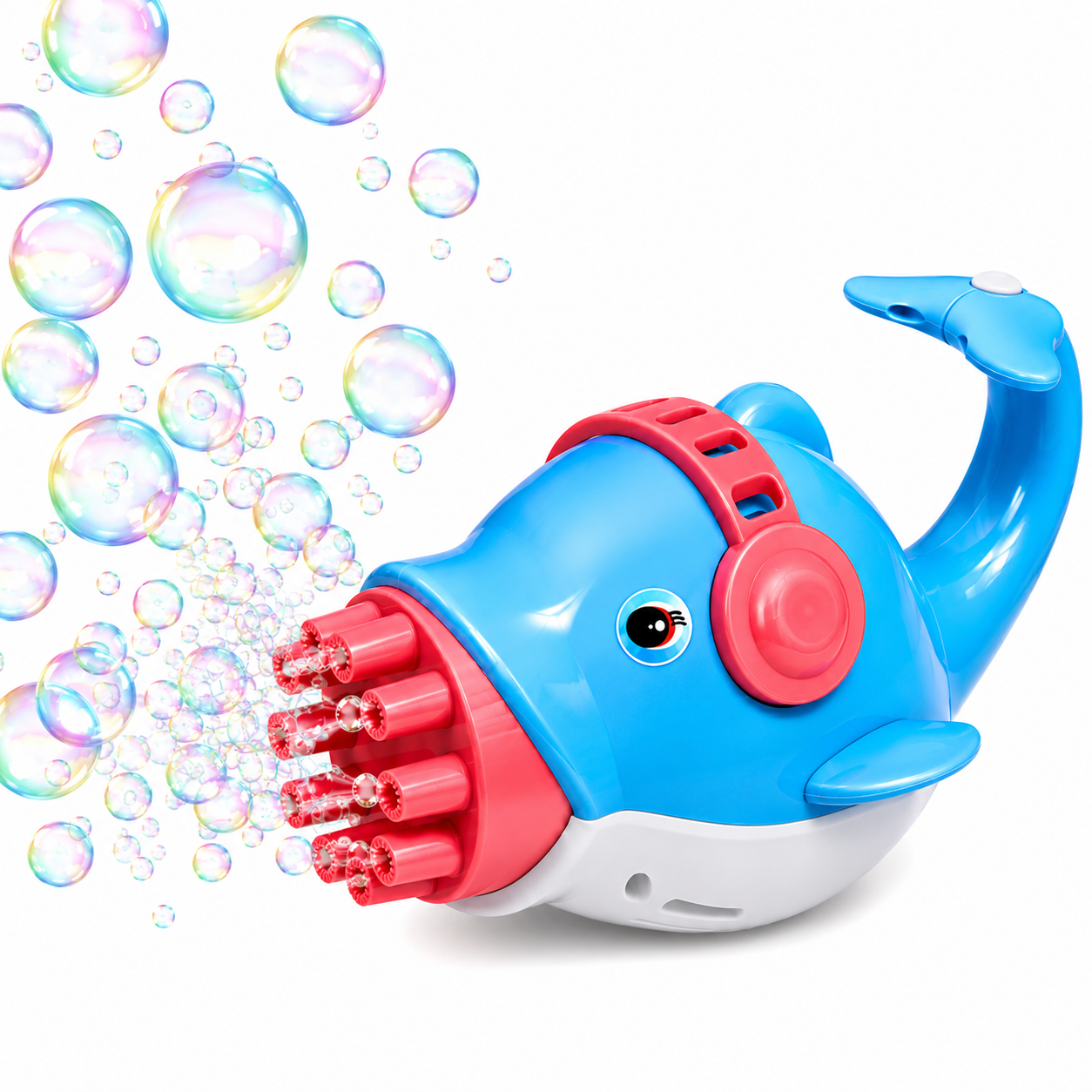 NextGen Toys Automatic Dolphin Bubble Gun for Kids | Electric Bubble Machine with 8-Hole Bubble Blaster | Bubble Maker Toy with Light & Music | Outdoor Bubble Shooter for Boys & Girls | Birthday Gift Toy (Blue)