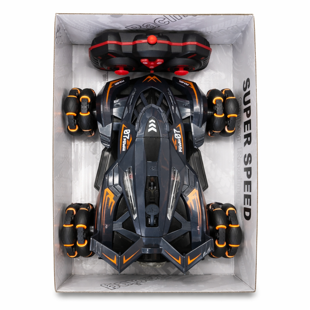 RC Drift Stunt Car 4WD with Spray Mist & LED Lights – 360° Rotation, 2.4GHz Remote Control