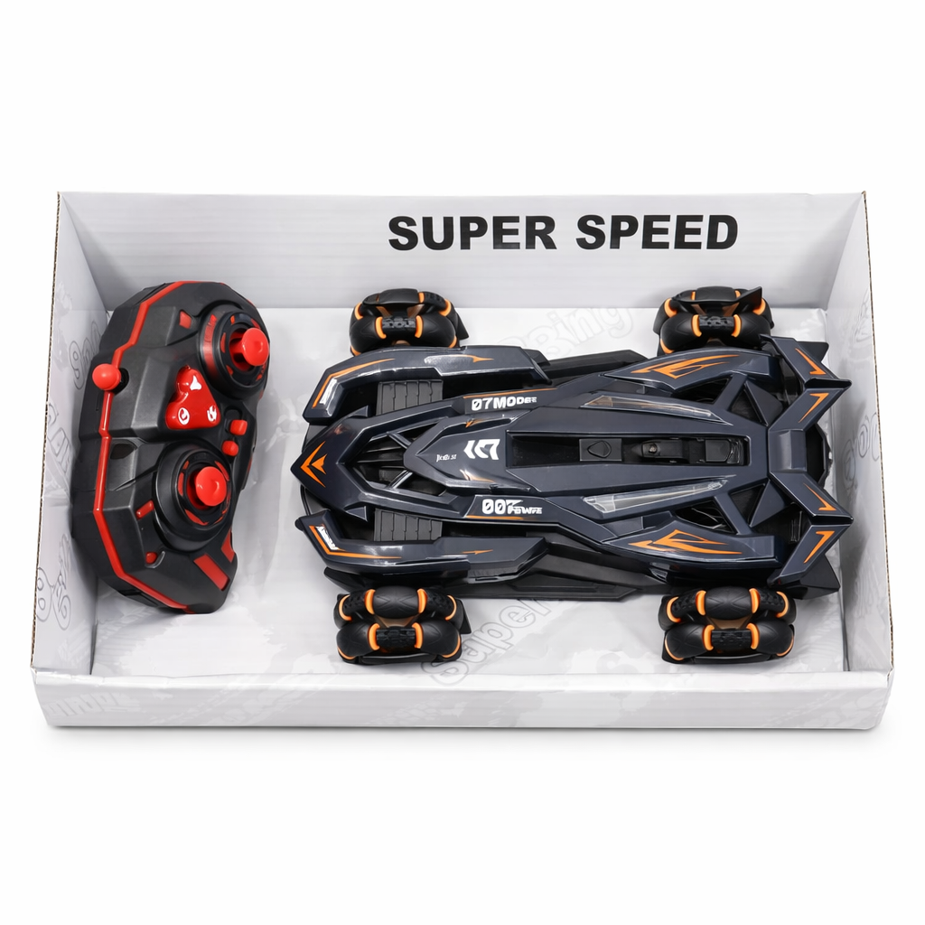 RC Drift Stunt Car 4WD with Spray Mist & LED Lights – 360° Rotation, 2.4GHz Remote Control