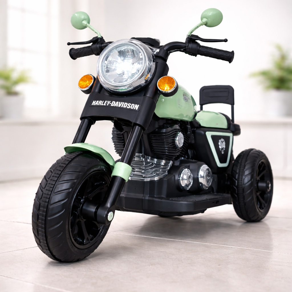 Kids Battery Operated Ride On Bike – Blue | Music, LED Lights & Big Wheels