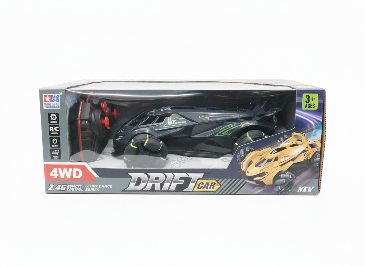 RC Drift Stunt Car 4WD with Spray Mist & LED Lights – 360° Rotation, 2.4GHz Remote Control