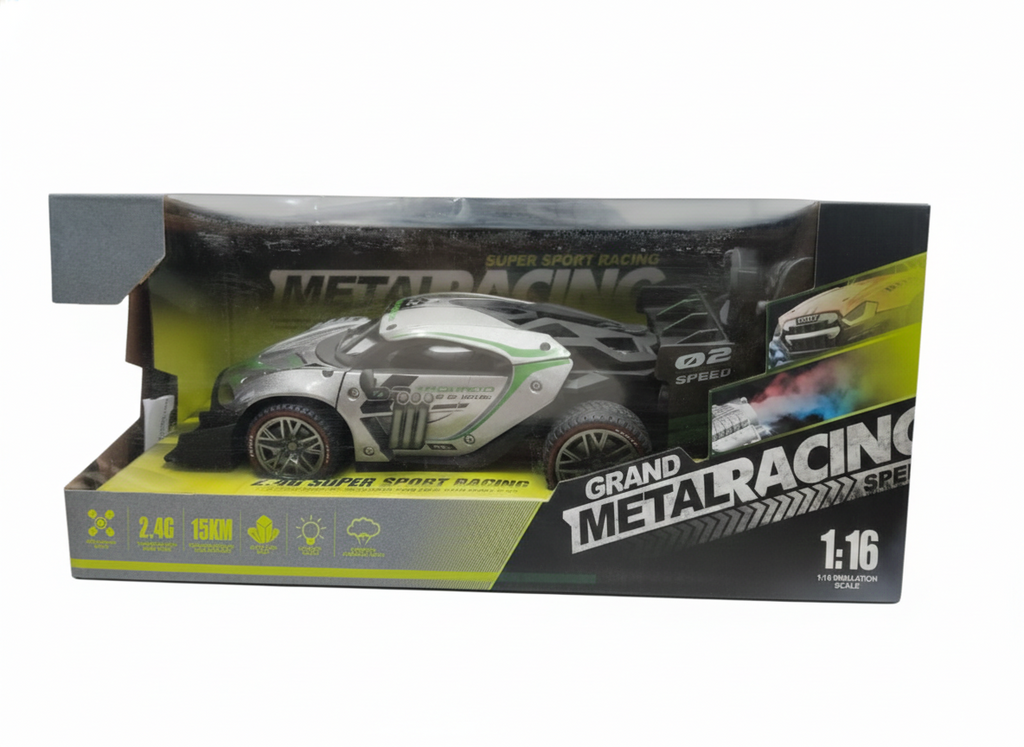 1:16 Scale Metal Racing RC Car with Remote Control – High Speed 2.4GHz Sports Car Toy (Ages 8+)
