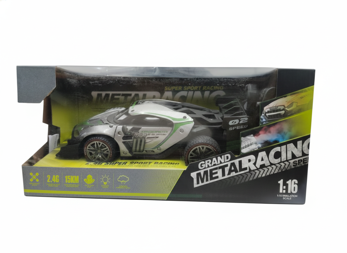1:16 Scale Metal Racing RC Car with Remote Control – High Speed 2.4GHz Sports Car Toy (Ages 8+)