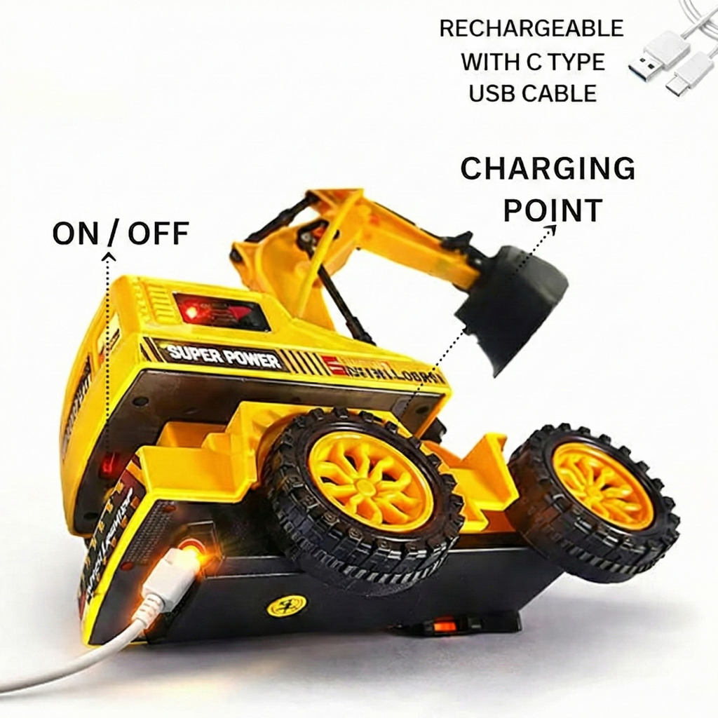6 Function Remote Control Excavator JCB Digger with Lights & Sound