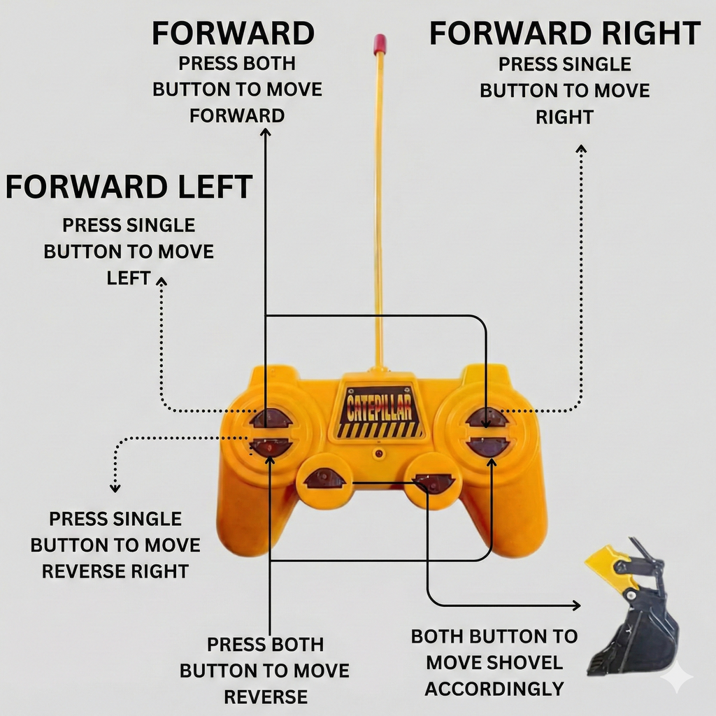 6 Function Remote Control Excavator JCB Digger with Lights & Sound