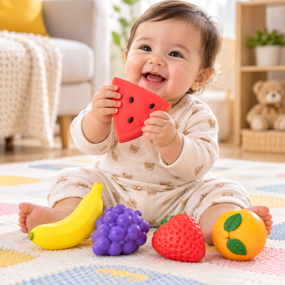Squeaky Fruit Toys for Babies – Pack of 5 – view 2