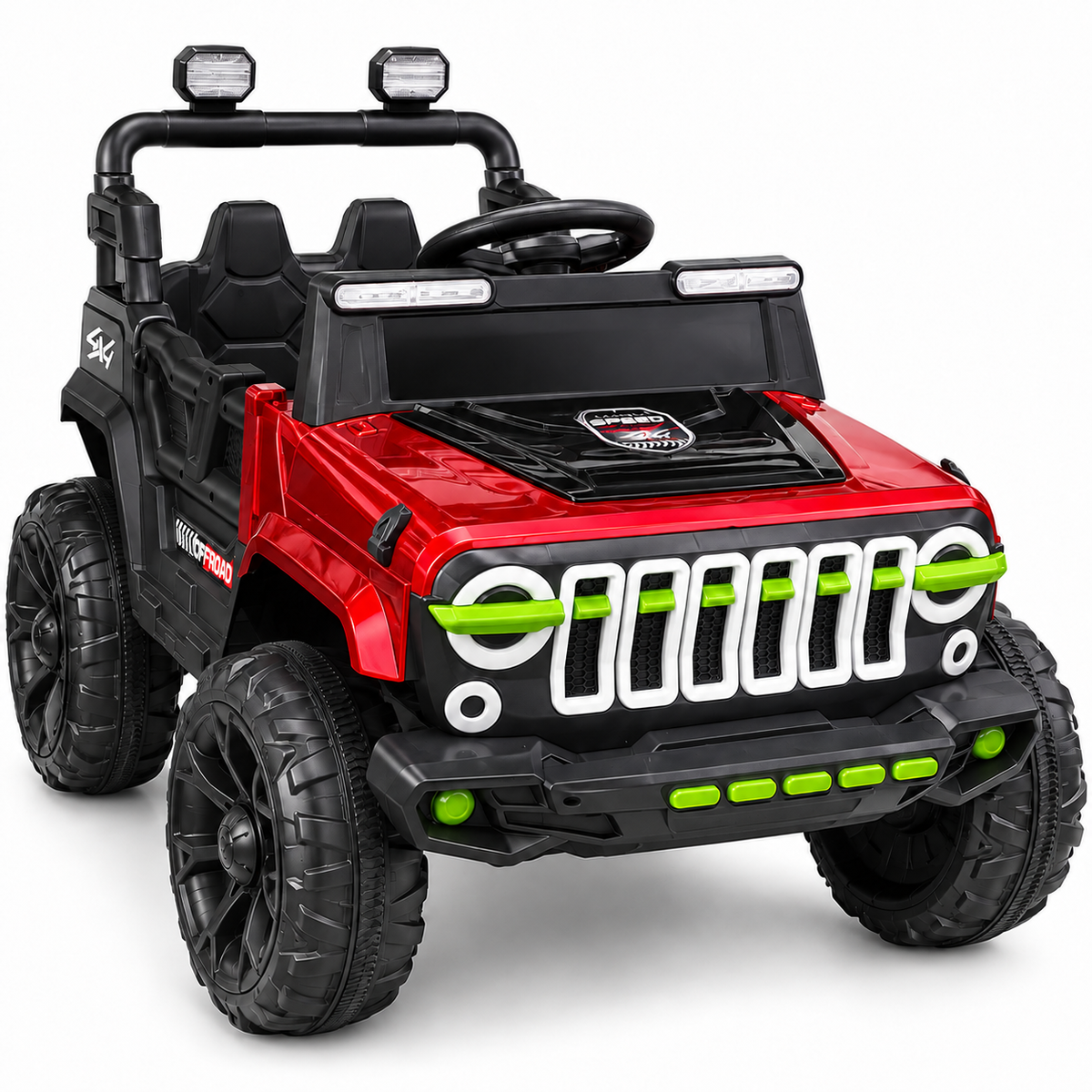 Electric Ride-On Jeep 4x4 – Dual Seat, 5 Motors (Premium) – Red & Black – Next Gen Toys