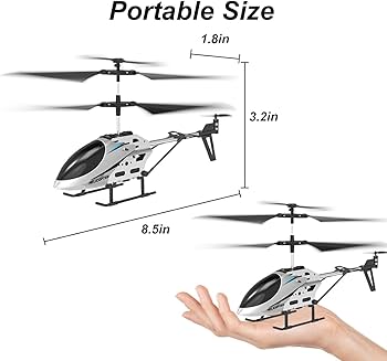 Skyhawk Remote Control Helicopter – 3.5 Channel RC Helicopter with LED Lights (2.4GHz, Alloy Body)