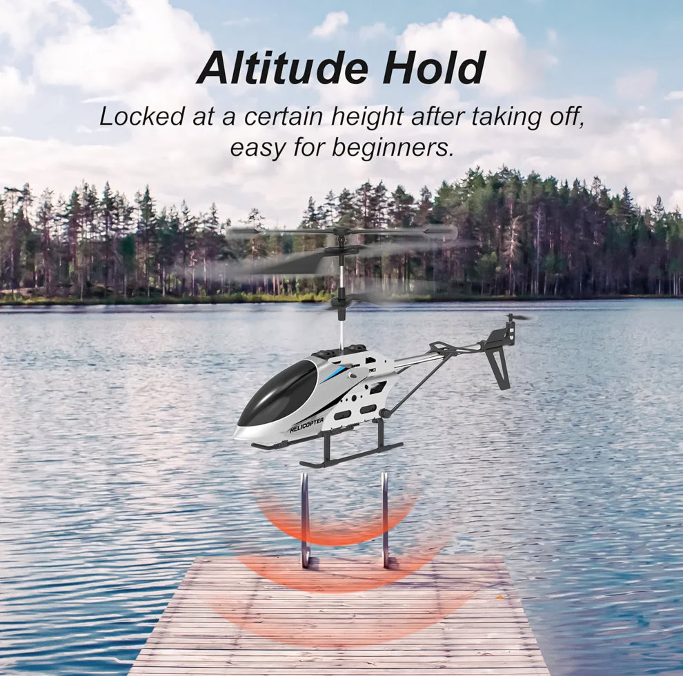Skyhawk Remote Control Helicopter – 3.5 Channel RC Helicopter with LED Lights (2.4GHz, Alloy Body)