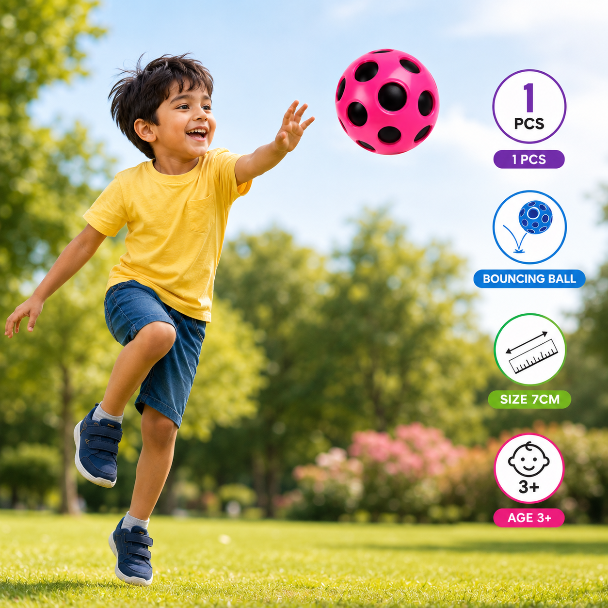Sensory Ball for Kids | Soft Flexible Montessori Grip Ball | Easy Catch & Throw Training Ball | Indoor & Outdoor Play | BPA-Free Lightweight Toy | Assorted Bright Colors