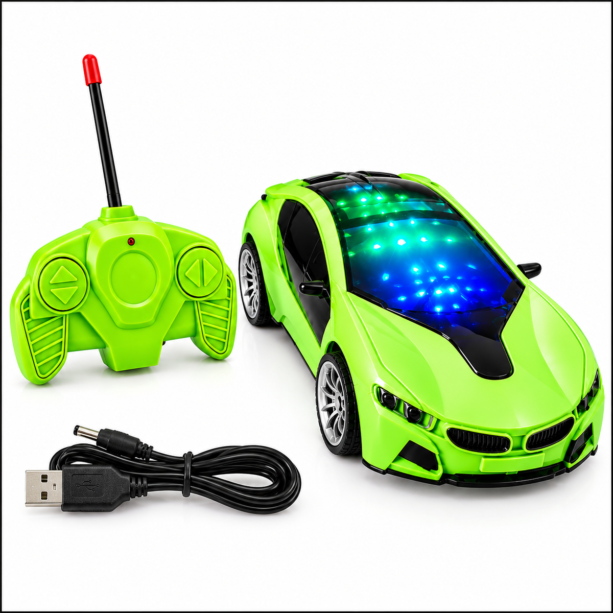 3D RC Sports Car with LED Lights – Ages 4+ – view 2