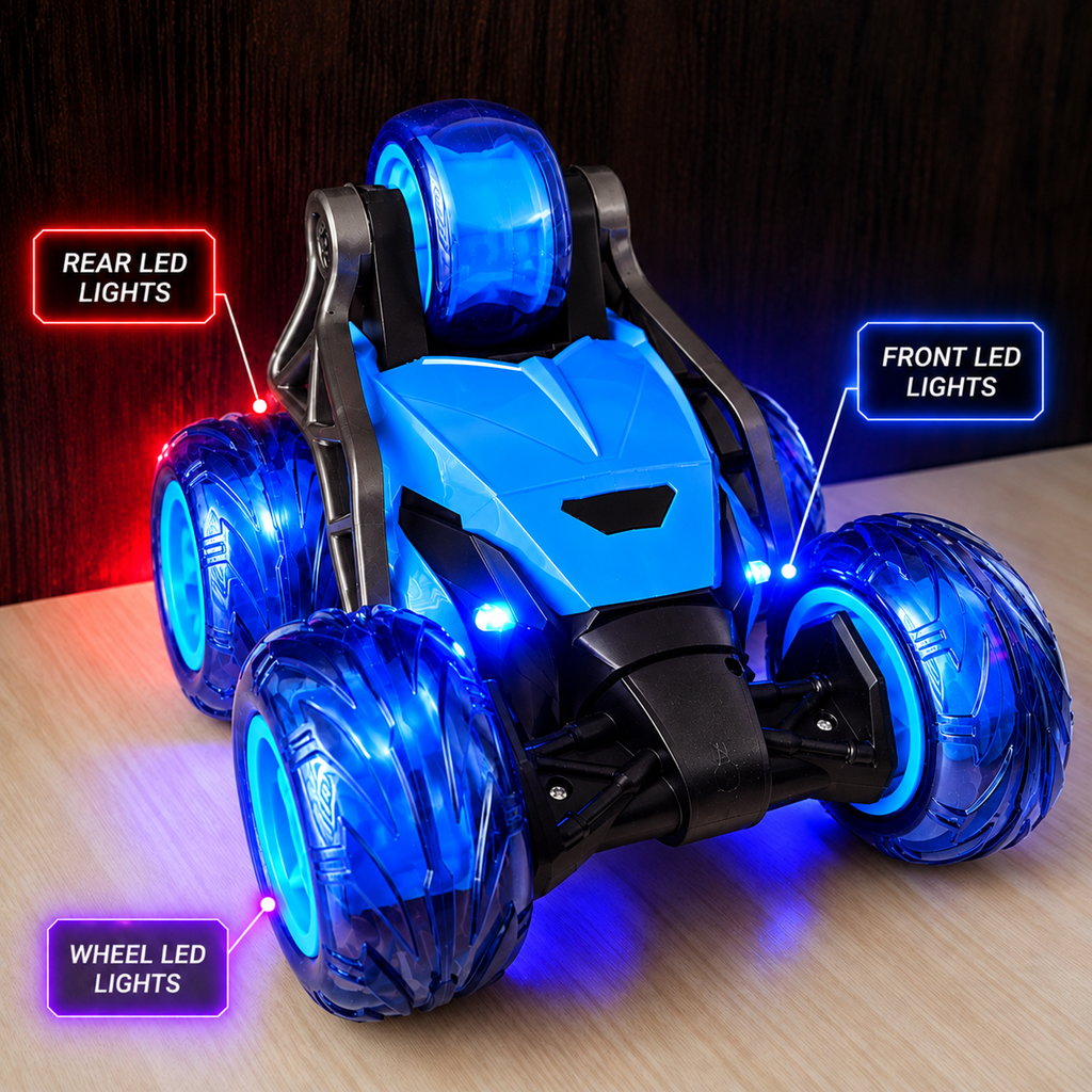 5-Wheel 360° RC Stunt Car with LED Lights – view 11