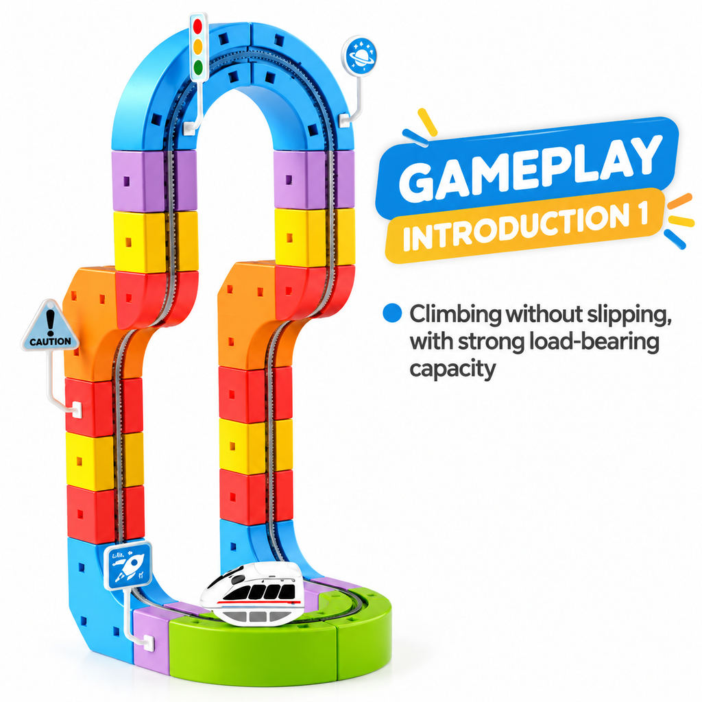 DIY Electric Train Track Set with Building Blocks – view 5