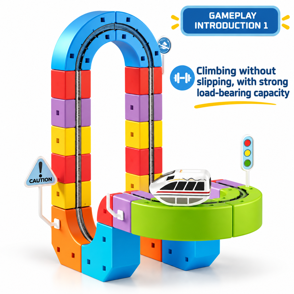 DIY Electric Train Track Set with Building Blocks – view 4