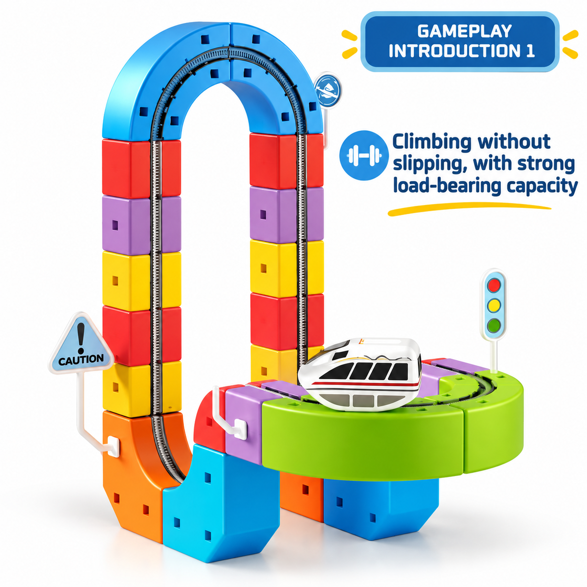 DIY Electric Train Track Set with Building Blocks – view 4