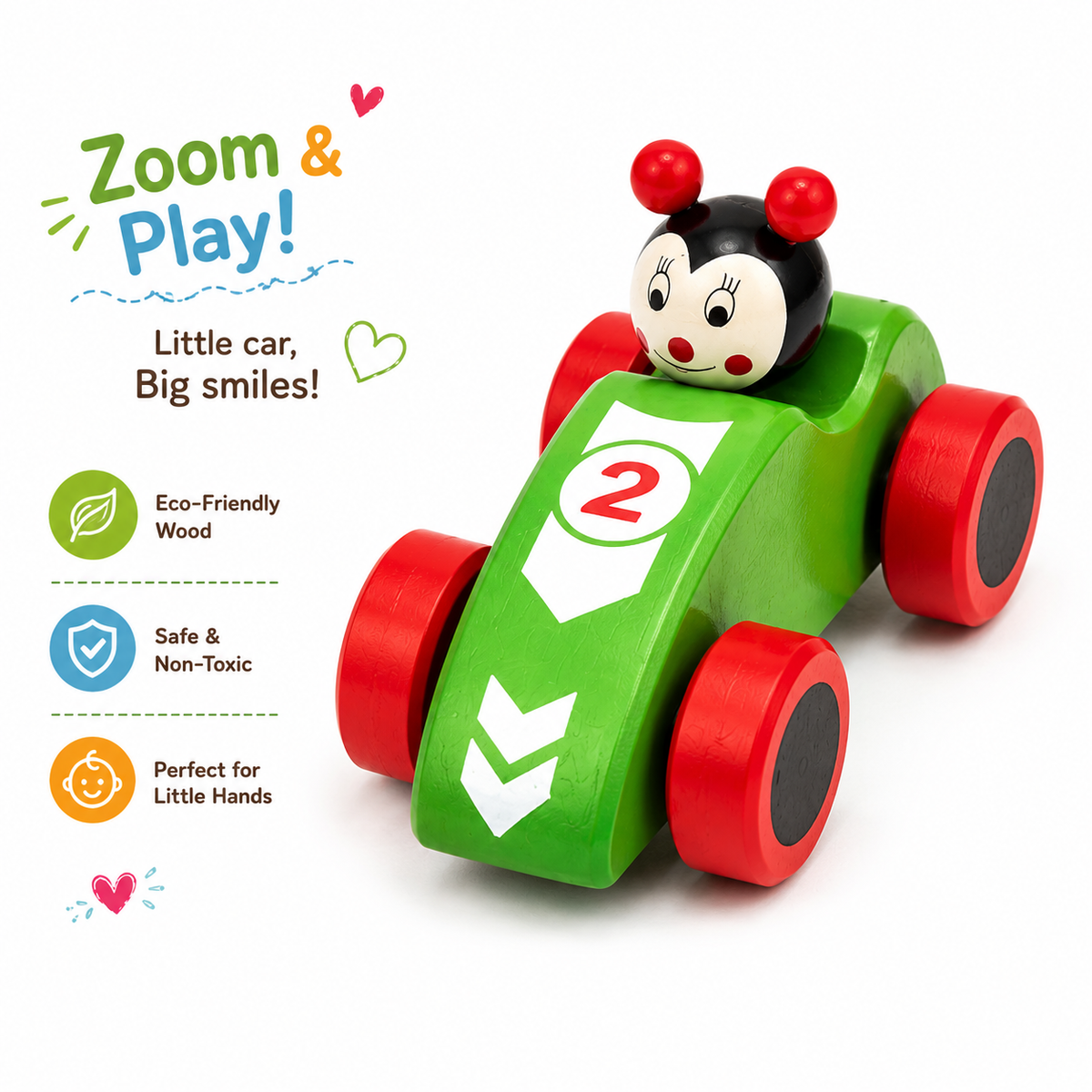 Wooden Animal Racing Cars – Pack of 2 – view 2