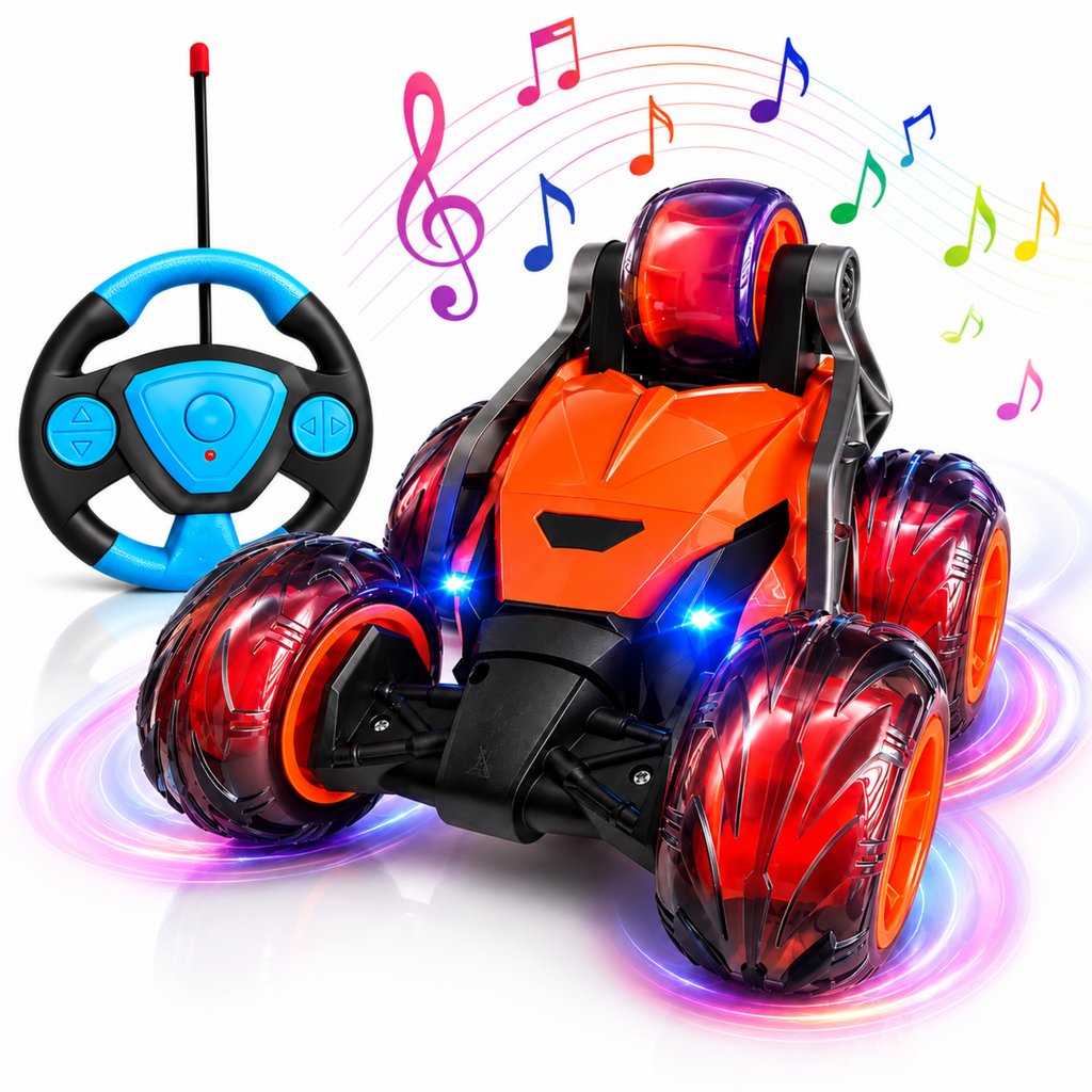 5-Wheel 360° RC Stunt Car with LED Lights – view 7
