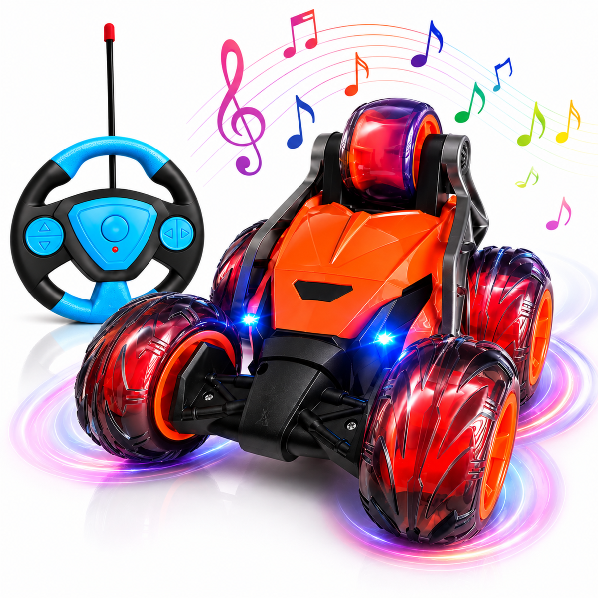 5-Wheel 360° RC Stunt Car with LED Lights – view 7