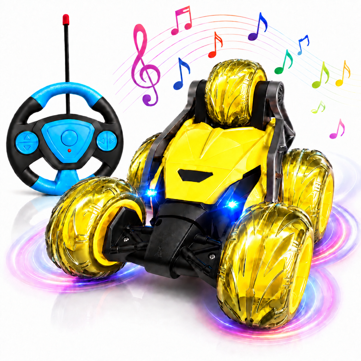 5-Wheel 360° RC Stunt Car with LED Lights – view 9