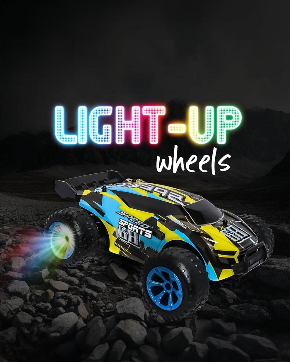 RC Dune Drifter High-Speed Off-Road Car – 2.4GHz Full Function, LED Lights, Tough Suspension
