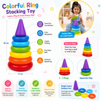 Rainbow stacking rings toy for toddlers