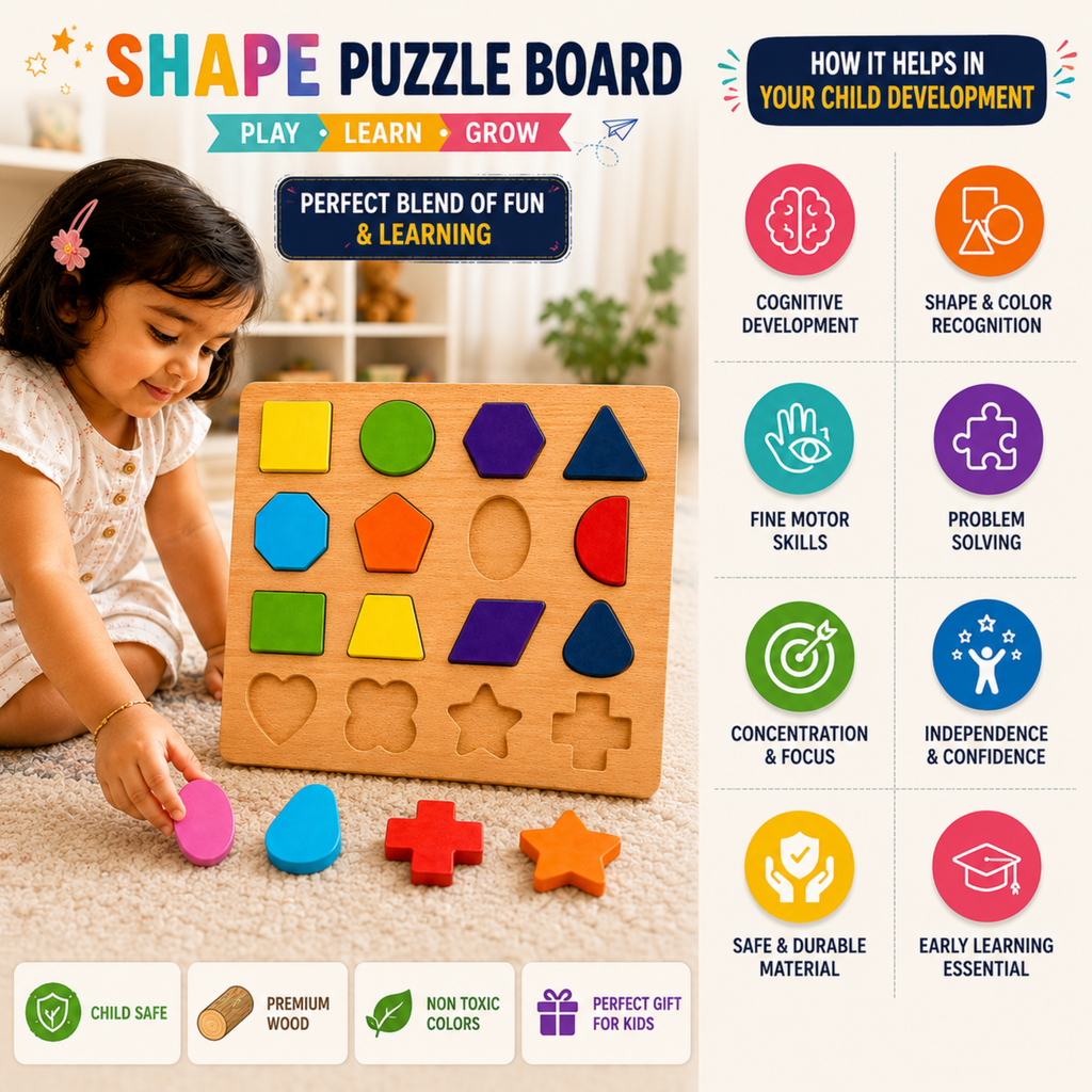 How the wooden shapes puzzle helps children learn