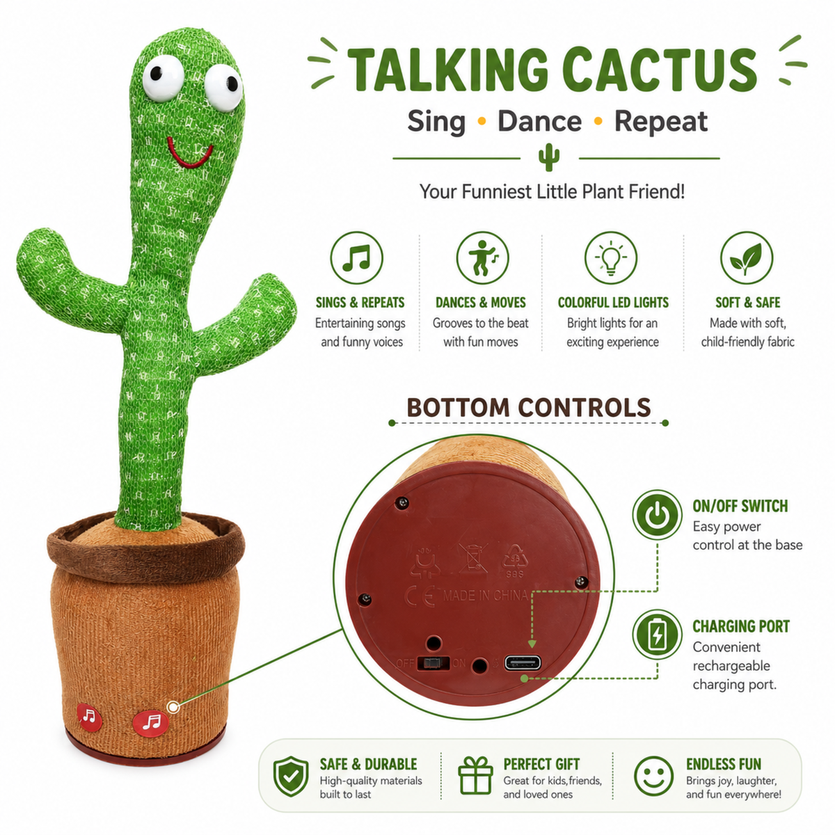 Talking Cactus Toy – Sings, Dances, Repeats – view 5